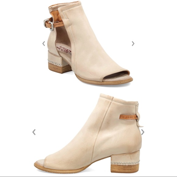 A.S.98 Shoes - NIB A.S.98 Bone Leather Morgan Peep Toe Booties